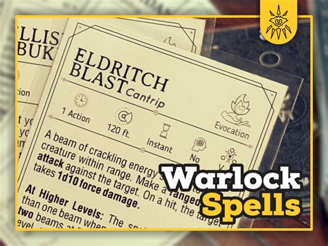 warlock spell table|warlock spell cards 5e.